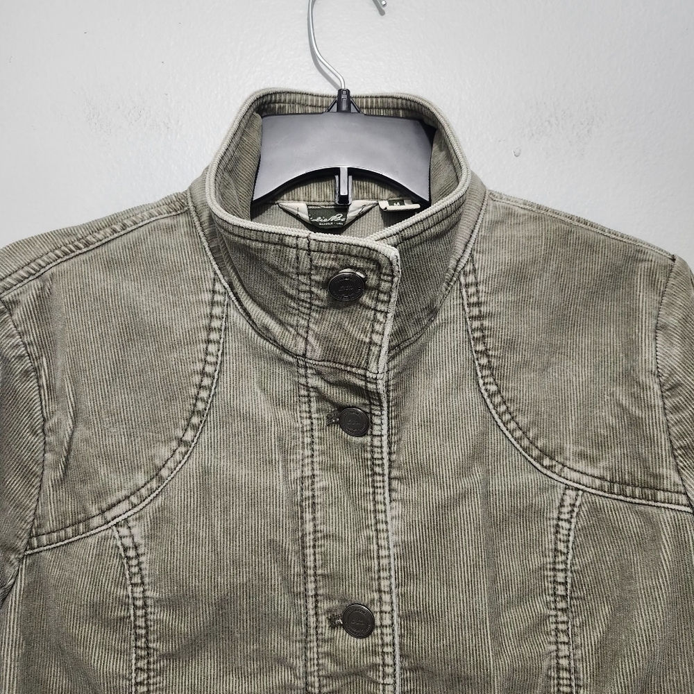 Olive Green Women's Corduroy Jacket Shacket Size M - Picture 6 of 8
